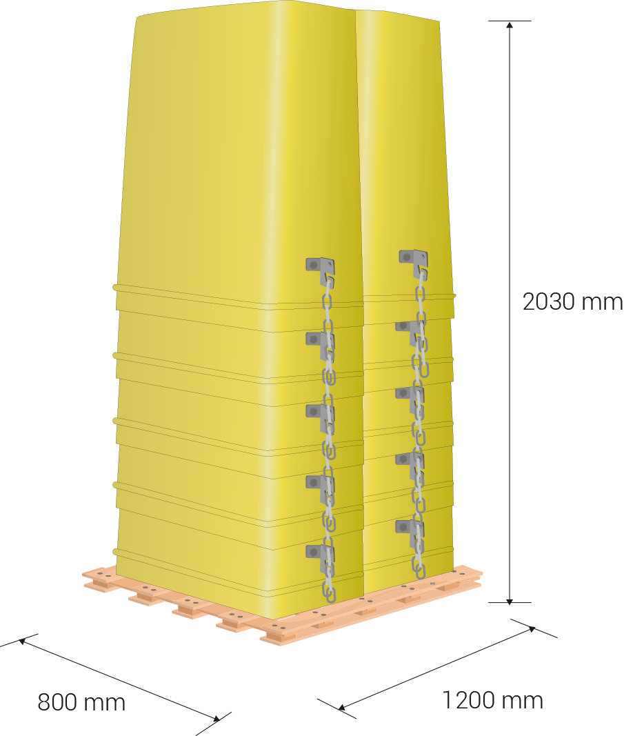 Pallet Abmessungen (cm): 80 x 120, 203 Höhe