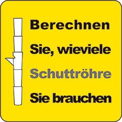 Berechnen Sie, wie viele Schuttröhre und Bauschutt-Trichter Sie benötigen