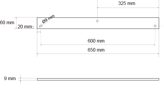 Measurements of the balance beam column hook for the installation of a debris evacuation system.