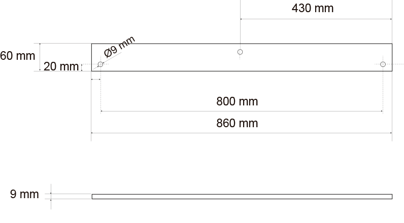 Measurements of the balance beam column hook for the installation of a Maxi debris evacuation system.