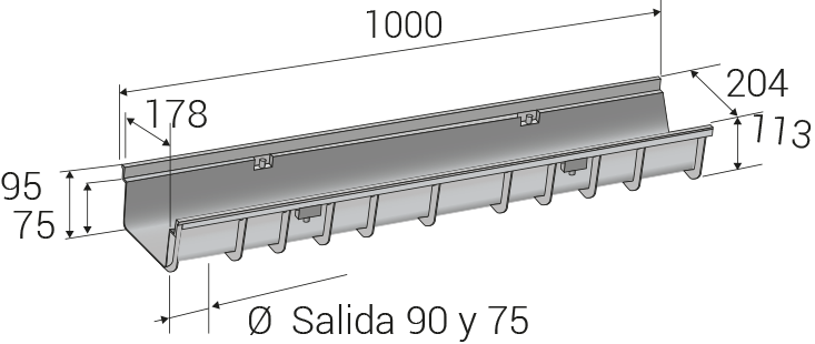 Exit diameter 75 y 90 milimeters