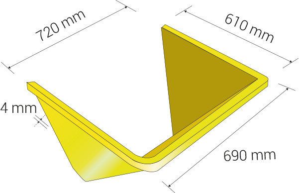 Hopper thickness: 4 mm with inner reinforcement