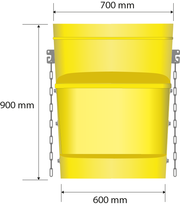 Total dimensions: 700 x 410 mm, 900 mm height