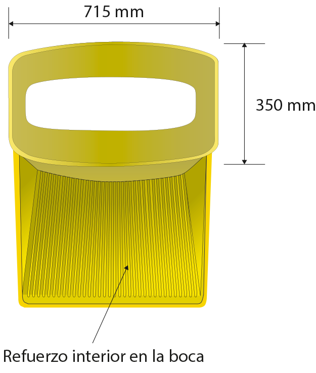 Hopper dimensions: 690 x 610 mm x 720 mm