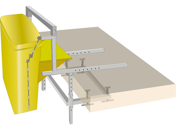 A fixing bracket for debris chutes