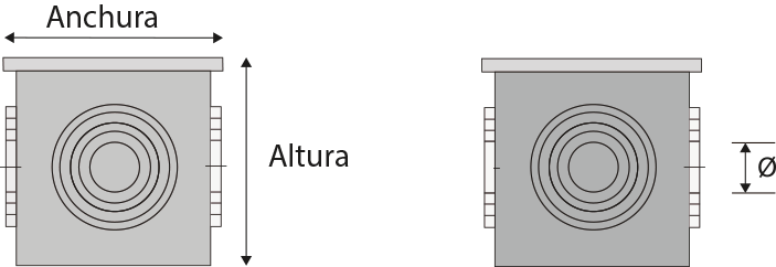 Arqueta con forma cúbica