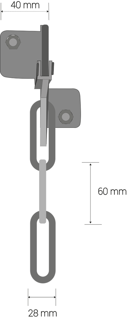 Eeslabón: 60mm x 28mm x 7mm grosor