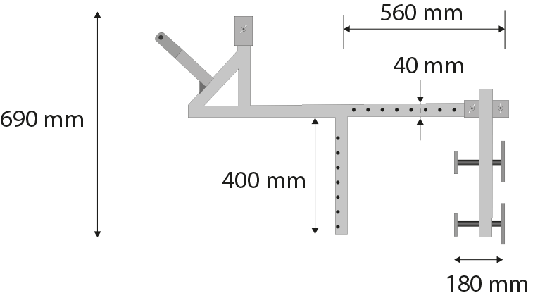 Anchura: 650mm, longitud: 1100mm, altura: 690mm
